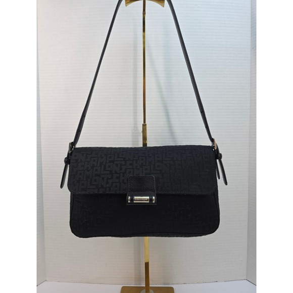 Longchamp Handbags - Longchamp Paris Black Monogram Jacquard Shoulder‎ Bag Made in France Baguette